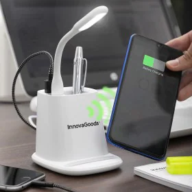 Caricabatterie Wireless con Supporto-Portaoggetti e Lampada a LED USB 5 in 1 DesKing InnovaGoods di InnovaGoods, Forniture da...