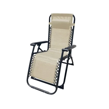 Marbueno Chaise Longue Pliante Acier Avec Coussin Jardin et Piscine 90X66X108 cm Gravité Zéro Beige 10005 de Marbueno, Chaise...