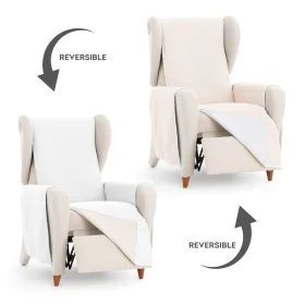 Armchair slipcovers Eysa SILVER White 100 x 110 x 55 cm Reversible by Eysa, Armchairs - Ref: D1605181, Price: 18,38 €, Discou...