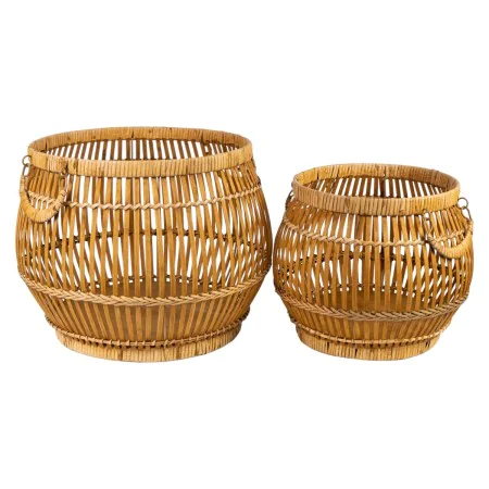 Set of Baskets Romimex 833000 Brown wicker MDF Wood 2 Pieces by Romimex, Storage baskets - Ref: D1618953, Price: 76,45 €, Dis...