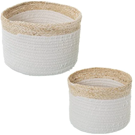 Set di Cesti Alexandra House Living 03778 Bianco vimini Rattan Fibra naturale (2 Unità) di Alexandra House Living, Cesti port...