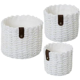 Juego de Cestos Alexandra House Living 03818 Blanco Mimbre Ratán Fibra natural (3 Unidades) de Alexandra House Living, Cestos...