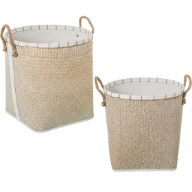 Set of Baskets Alexandra House Living 03825 White Brown wicker Rattan Natural Fibre (2 Units) by Alexandra House Living, Stor...