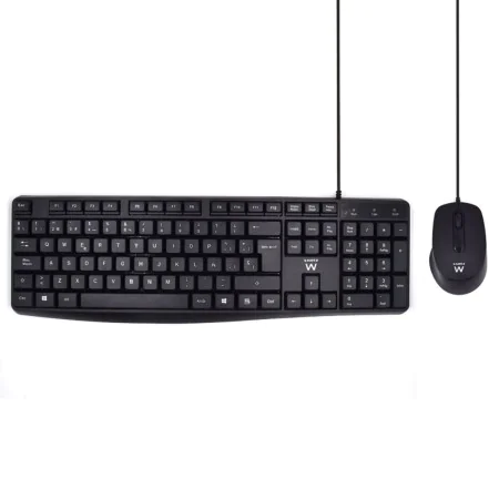 clavier et souris Ewent EW3006 Noir Espagnol Qwerty QWERTY de Ewent, Ensembles Clavier et Souris - Réf : M0317862, Prix : 13,...