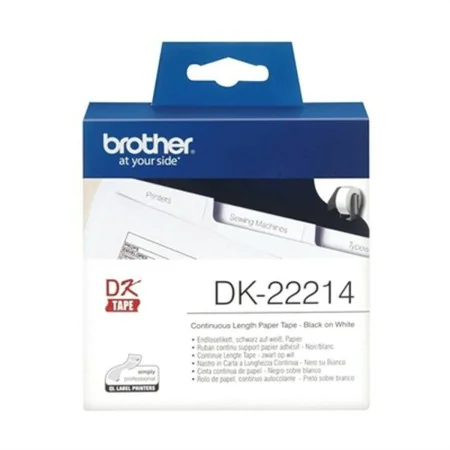 Bande continue de papier thermique Brother DK-22214 Blanc de Brother, Étiquettes adhésives et autocollants - Réf : M0502918, ...