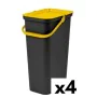 Caixote de Lixo para Reciclagem Tontarelli Moda Amarelo 38 L (4 Unidades) de Tontarelli, Caixas de reciclagem em casa - Ref: ...