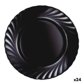 Flat plate Luminarc Trianon Black Glass (Ø 24,5 cm) (24 Units) by Luminarc, Plates and dishes - Ref: S2709053, Price: 43,74 €...