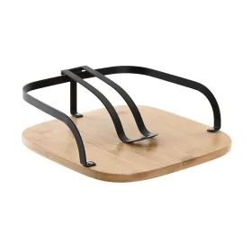 Napkin holder DKD Home Decor Black Natural Bamboo Steel 20 x 20 x 7 cm by DKD Home Decor, Shelves and supports - Ref: S304125...