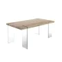 Table de Salle à Manger DKD Home Decor Transparent Marron Clair Verre Noyer Bois MDF 180 x 90 x 76 cm de DKD Home Decor, Tabl...