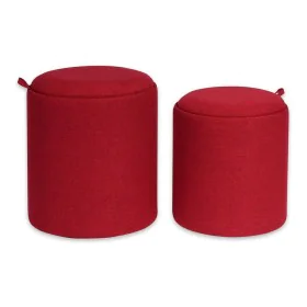 Puff Versa Marsala Poliéster Madera MDF (2 Piezas) (39 x 44 x 39 cm) (30,5 x 30,5 x 38cm) de Versa, Puffs - Ref: S3407246, Pr...