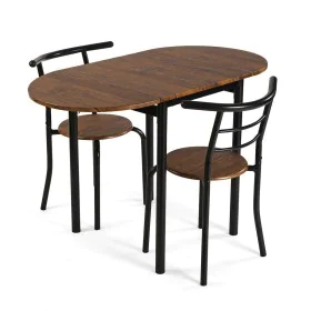 Conjunto de Mesa con 2 Sillas Versa Negro 55 x 77 x 61 cm Metal PVC Madera MDF de Versa, Mesas - Ref: S3410166, Precio: 169,9...