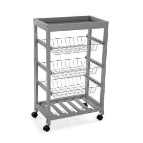 Vegetable trolley Versa Grey 30 x 85 x 51 cm Metal MDF Wood by Versa, Shelves and supports - Ref: S3411018, Price: 71,95 €, D...