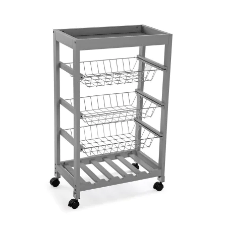 Carrello per Verdure Versa Grigio 30 x 85 x 51 cm Metallo Legno MDF di Versa, Ripiani e supporti - Rif: S3411018, Prezzo: 60,...