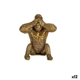 Figurine Décorative Gorille Doré Résine (9 x 18 x 17 cm) de Gift Decor, Objets de décoration - Réf : S3617935, Prix : 60,66 €...