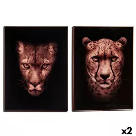 Painting Leopard Particleboard 61,5 x 3 x 81,5 cm (2 Units) by Gift Decor, Paintings - Ref: S3624700, Price: 56,23 €, Discoun...