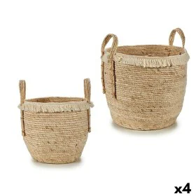 Set of Baskets Natural Straw (4 Units) by Gift Decor, Storage baskets - Ref: S3626041, Price: 104,98 €, Discount: %