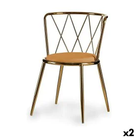 Chair Metal Rhombus Golden Mustard 50,5 x 73 x 51 cm (2 Units) by Gift Decor, Dining Chairs - Ref: S3626333, Price: 174,11 €,...