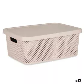 Boîte de rangement avec couvercle Rose Plastique 13 L 28,5 x 15 x 38,5 cm (12 Unités) de Kipit, Boîtes et coffres de rangemen...