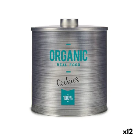 Biscuit and cake box Organic Grey Tin 17 x 20 x 17 cm (12 Units) by Kinvara, Food storage - Ref: S3626619, Price: 70,46 €, Di...