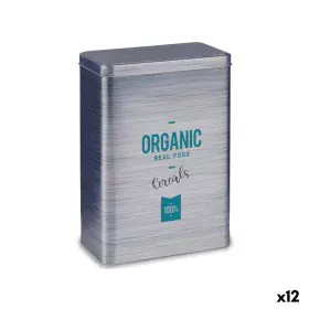 Dispensador para Cereales Organic Gris Hojalata 12 x 24,7 x 17,6 cm (12 Unidades) de Kinvara, Almacenamiento de alimentos - R...