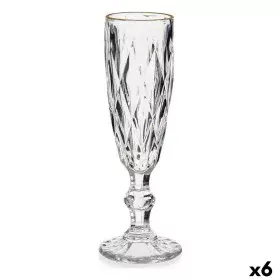 Copa de champán Diamante Dorado Transparente Vidrio 170 ml (6 Unidades) de Vivalto, Copas de champán - Ref: S3626688, Precio:...