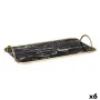 Vassoio Marmo Nero Dorato Metallo Vetro 35 x 4,5 x 20 cm (6 Unità) di Gift Decor, Piatti e teglie - Rif: S3626833, Prezzo: 60...