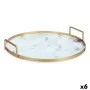 Tabuleiro Mármore Branco Dourado Metal Vidro 30 x 4,5 x 30 cm (6 Unidades) de Gift Decor, Pratos e fontes - Ref: S3626835, Pr...