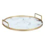 Tabuleiro Mármore Branco Dourado Metal Vidro 30 x 4,5 x 30 cm (6 Unidades) de Gift Decor, Pratos e fontes - Ref: S3626835, Pr...