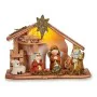 Christmas nativity set LED Light White Brown Red Green Wood Ceramic 8 x 17 x 22,5 cm (8 Units) by Krist+, Christmas - Ref: S3...