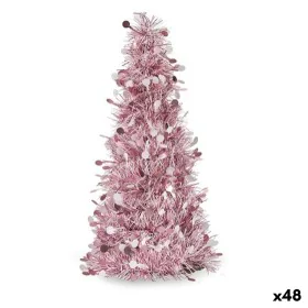 Albero di Natale 31 cm Bianco Rosa Argentato polipropilene PET 18 x 31 x 18 cm (48 Unità) di Krist+, Natale - Rif: S3630845, ...