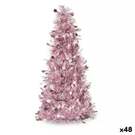 Albero di Natale 31 cm Bianco Rosa Argentato polipropilene PET 18 x 31 x 18 cm (48 Unità) di Krist+, Natale - Rif: S3630845, ...