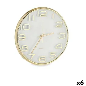 Horloge Murale Carré Rond Doré verre Plastique 33 x 33 x 5,5 cm (6 Unités) de Gift Decor, Pendules murales - Réf : S3630903, ...