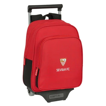 School Rucksack with Wheels Sevilla Fútbol Club Black Red 28 x 34 x 10 cm by Sevilla Fútbol Club, Children's Backpacks - Ref:...