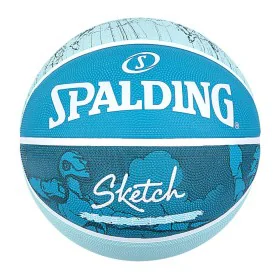 Bola de Basquetebol Spalding Sketch Dribble Azul Borracha natural (Tamanho 7) de Spalding, Bolas - Ref: S64131120, Preço: 31,...