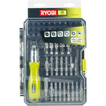 Jeu d'embouts avec tournevis Ryobi RAK59SD 59 Pièces Plate Pozidriv Torx de Ryobi, Accessoires pour tournevis - Réf : S717031...