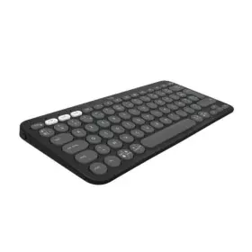 Teclado Bluetooth com Suporte para Táblete Logitech K380 Francês Cinzento Grafite Cinzento escuro AZERTY de Logitech, Teclado...