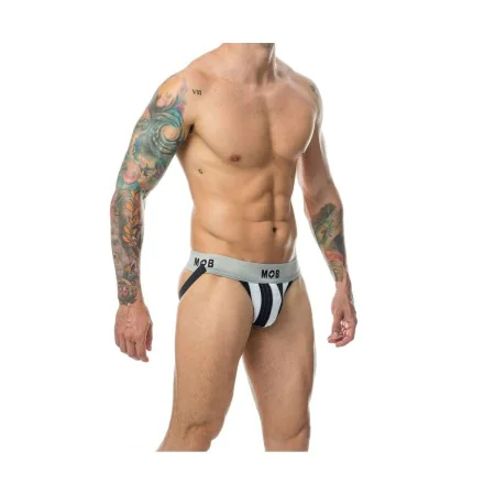 Thong Mob Eroticwear White Black S by Mob Eroticwear, G-Strings & Thongs - Ref: M0402353, Price: 18,60 €, Discount: %