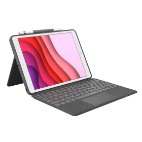 Teclado Bluetooth con Soporte para Tablet Logitech iPad 2019 Gris Grafito Qwerty Español de Logitech, Teclados - Ref: S781439...