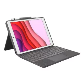 Teclado Bluetooth con Soporte para Tablet Logitech iPad 2019 Gris Grafito Qwerty Español de Logitech, Teclados - Ref: S781439...