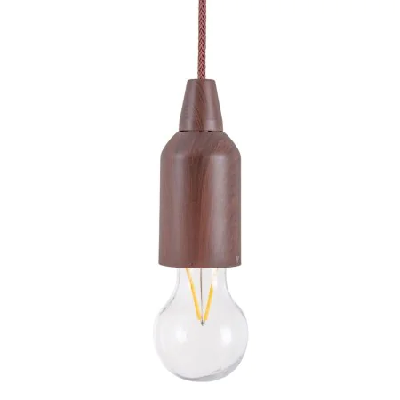 Candeeiro em Forma de Lâmpada Pull & click Nogueira de BigBuy Home, Iluminação suspensa - Ref: S8700404, Preço: 8,39 €, Desco...