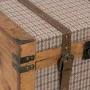 Lot de paniers 45 x 30 x 29 cm Tissu Synthétique Bois Carreaux (2 Pièces) de BigBuy Home, Boîtes et coffres de rangement - Ré...