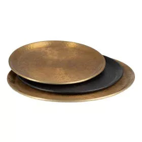 Bandeja de Aperitivos 48 x 48 x 2 cm Negro Dorado Aluminio 3 Piezas de BigBuy Home, Platos y fuentes - Ref: S8802625, Precio:...