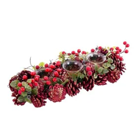 Bougeoirs de Noël Rouge Multicouleur Plastique Foam Ananas 36 x 14 x 8 cm de BigBuy Christmas, Noël - Réf : S8803802, Prix : ...