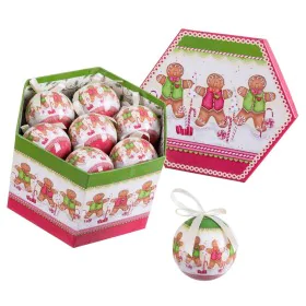 Boules de Noël Multicouleur Polyfoam Ø 7,5 cm Bonhomme en pain d'épices (14 Unités) de BigBuy Home, Noël - Réf : S8807127, Pr...