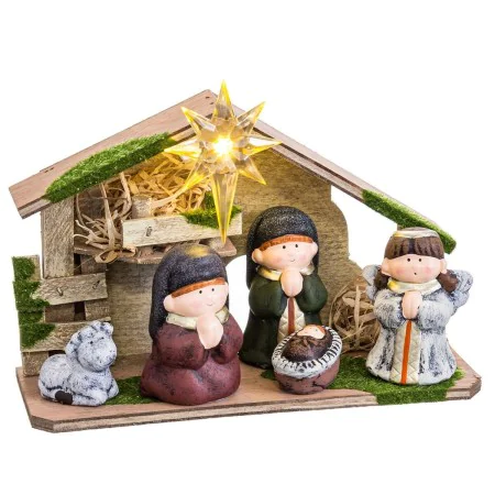 Christmas nativity set Multicolour Ceramic MDF Wood 22,5 x 8,5 x 16,5 cm (5 Pieces) by BigBuy Home, Christmas - Ref: S8807172...