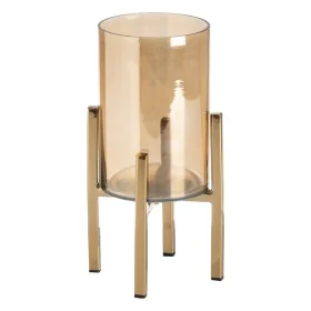 Castiçais Dourado Cristal Aço 12 x 12 x 23 cm de BigBuy Home, Candelabros e suportes para velas - Ref: S8807197, Preço: 19,89...