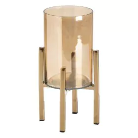 Portavelas Dorado Cristal Acero 12 x 12 x 23 cm de BigBuy Home, Candelabros y portavelas - Ref: S8807197, Precio: 19,89 €, De...