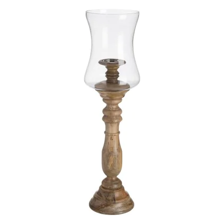 Castiçais Natural Madeira Cristal 20 x 20 x 76 cm de BigBuy Home, Candelabros e suportes para velas - Ref: S8807203, Preço: 7...