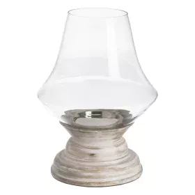 Bougeoir Blanc Bois Verre 28 x 28 x 38 cm de BigBuy Home, Bougeoirs et chandeliers - Réf : S8807207, Prix : 56,40 €, Remise : %