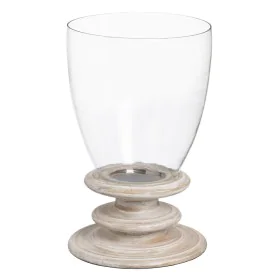 Bougeoir Blanc Bois Verre 28 x 28 x 43 cm de BigBuy Home, Bougeoirs et chandeliers - Réf : S8807209, Prix : 64,59 €, Remise : %